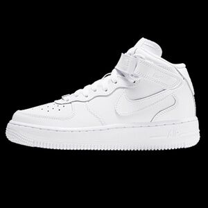 NIKE AIR FORCE 1 MID 06 - BIG KIDS 6.5/WOMEN'S 8 - WHITE